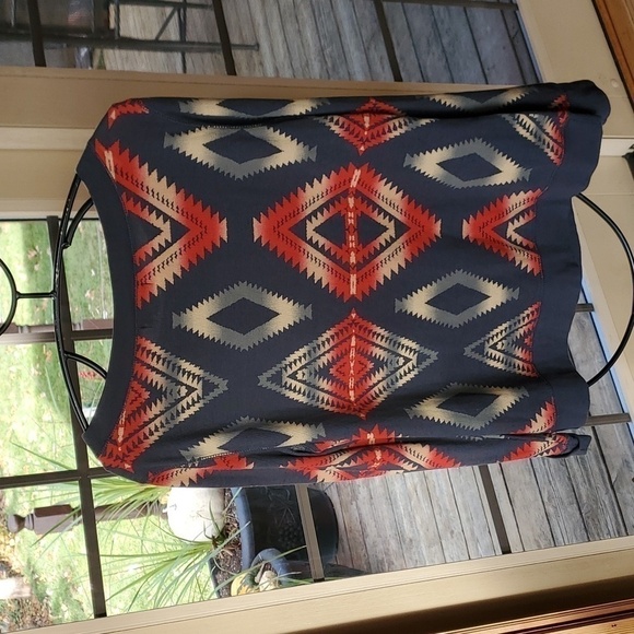 Chaps Denim Vivid Southwestern Long Sleeve Thermal Pullover Sz. XL Top - Picture 6 of 9